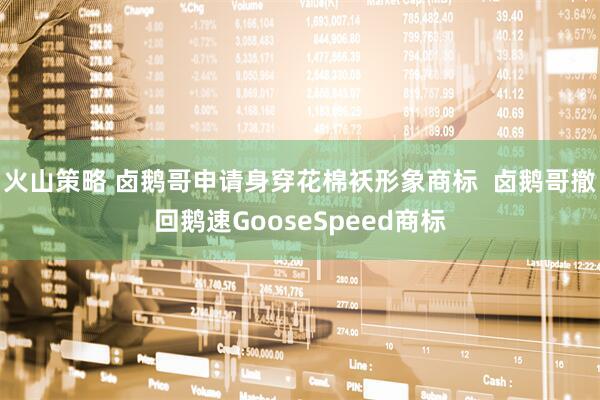火山策略 卤鹅哥申请身穿花棉袄形象商标  卤鹅哥撤回鹅速GooseSpeed商标